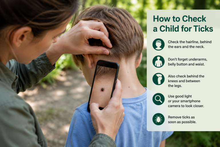 how to check a child for ticks