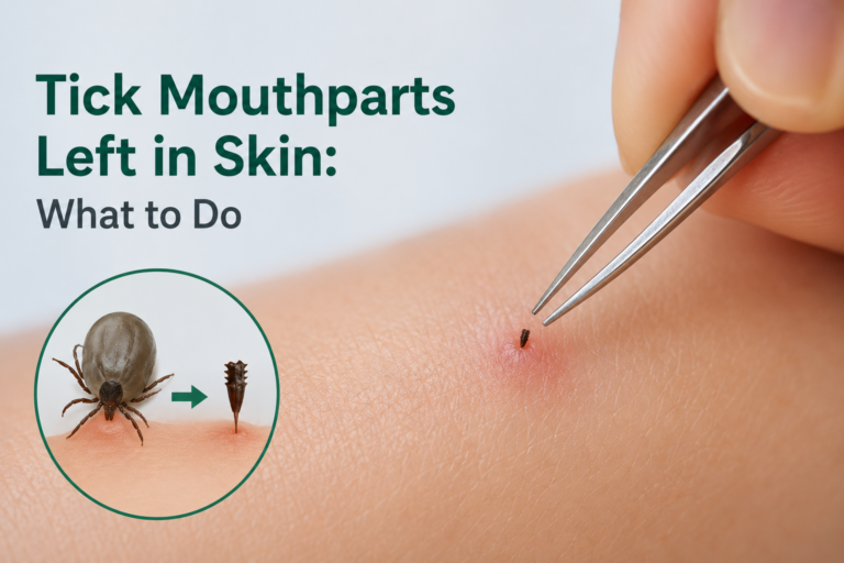 tick mouthparts left in skin