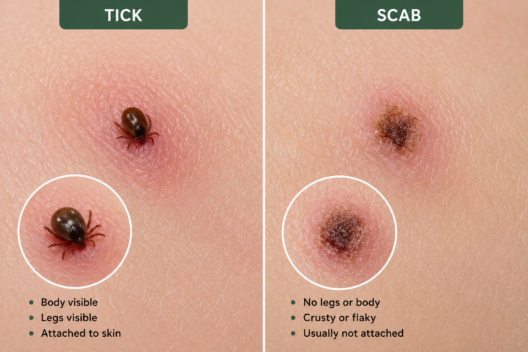 tick or scab